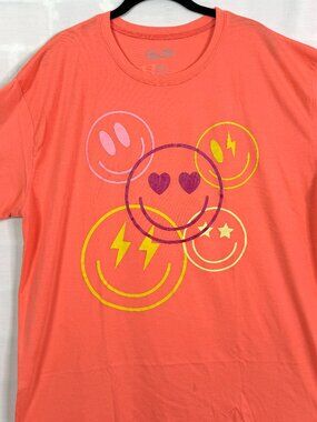Take That Be Happy Orange Smiley Face Tee Graphic T-shirt 3XL